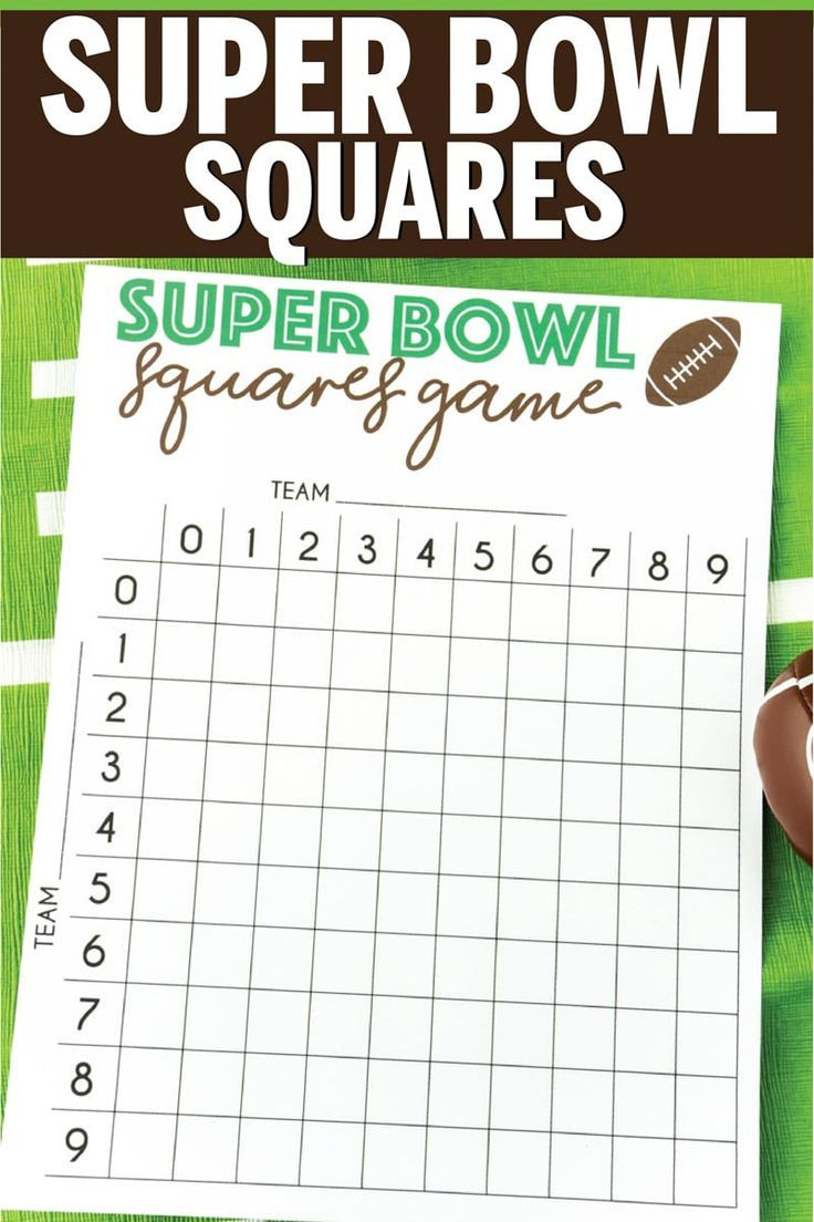 Free Printable Super Bowl Squares Template | Superbowl