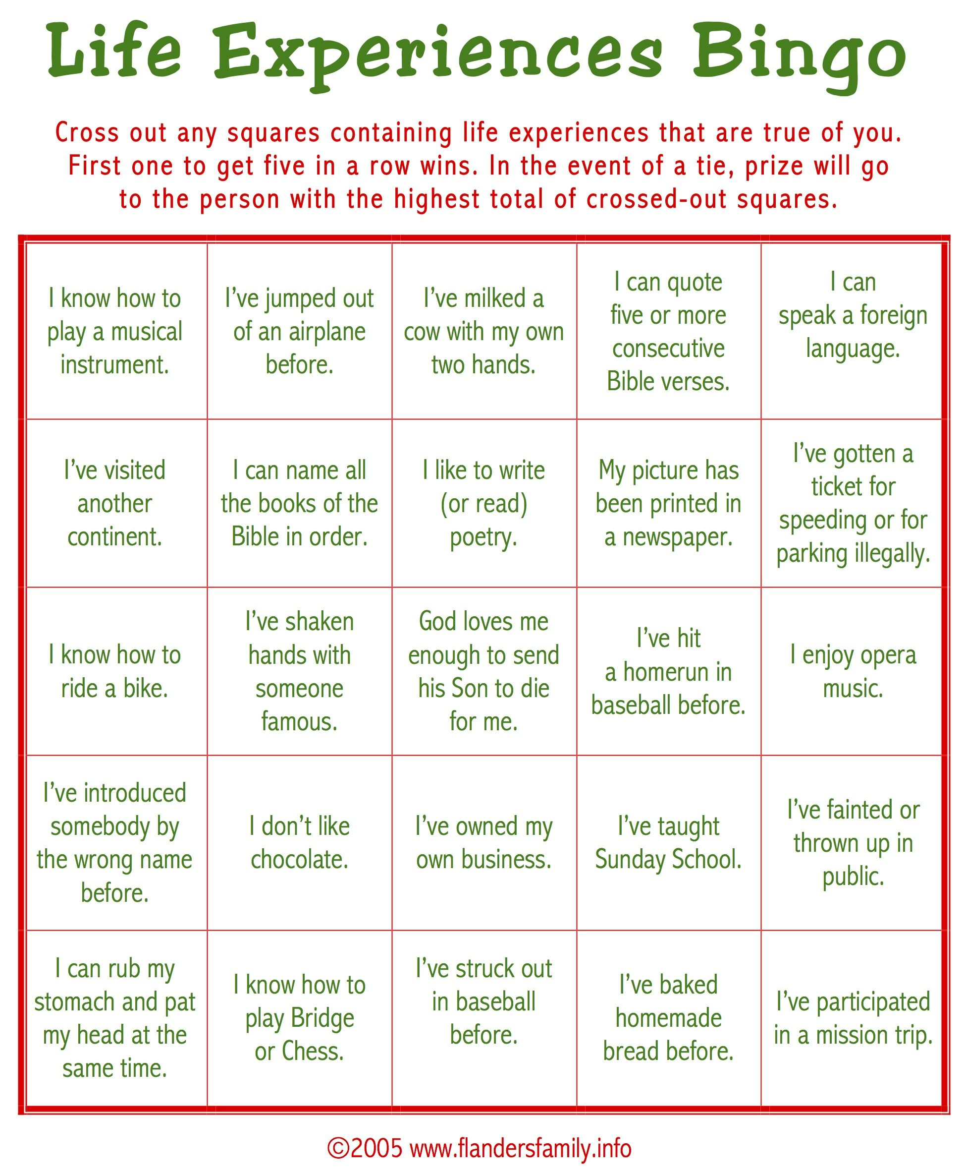 Free Printable: This Game Is A Great Ice Breaker. Play It