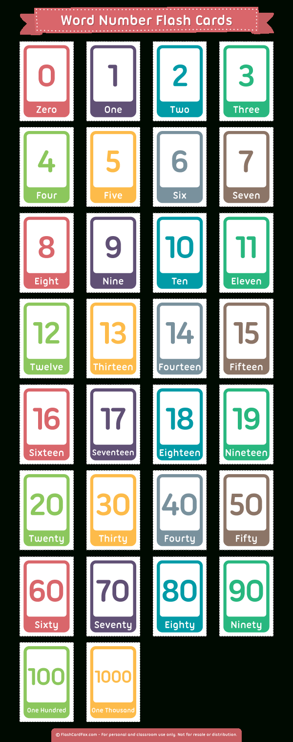Free Printable Word Number Flash Cards. Download Them In Pdf