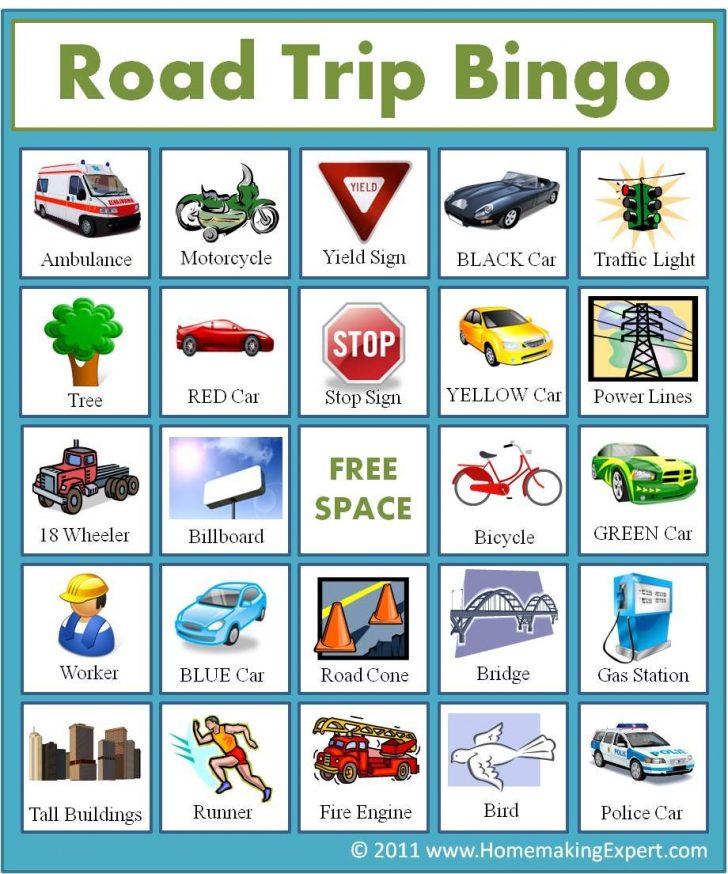 Travel Bingo Cards Cars Printable Free