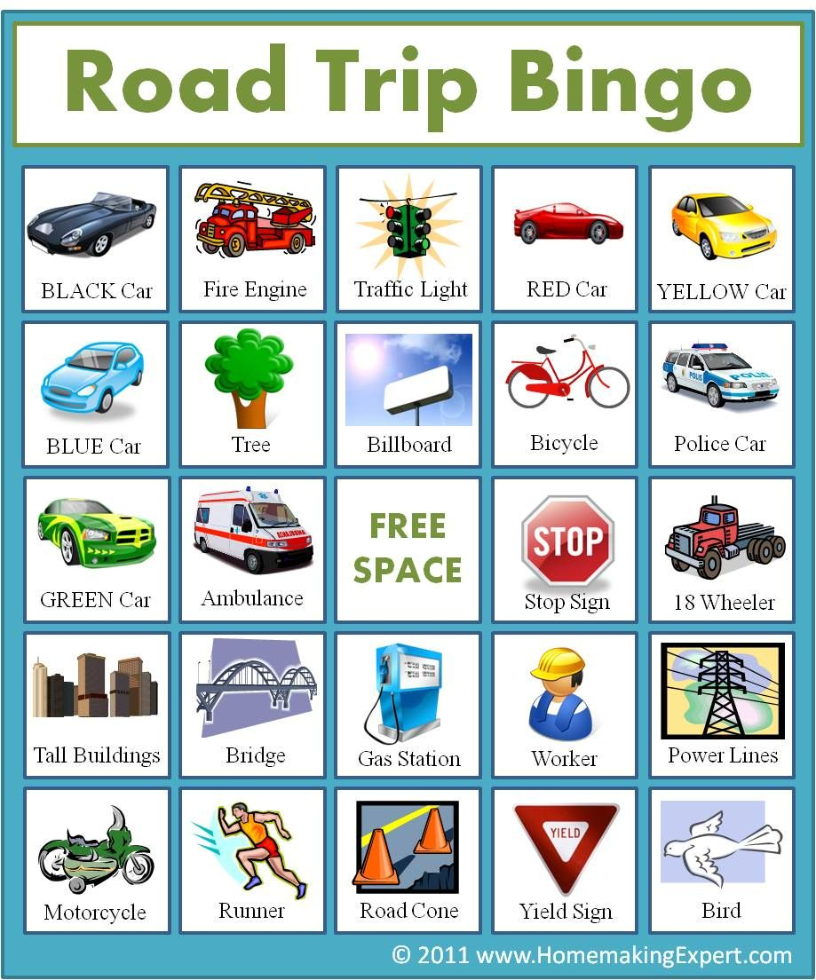 travel bingo en route