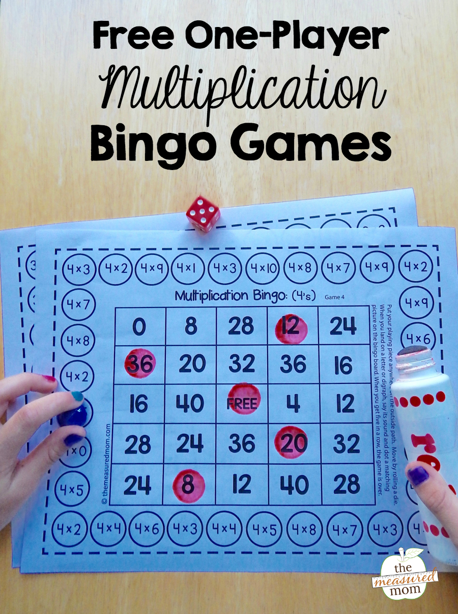 Free Single-Player Multiplication Bingo Games - The Measured Mom