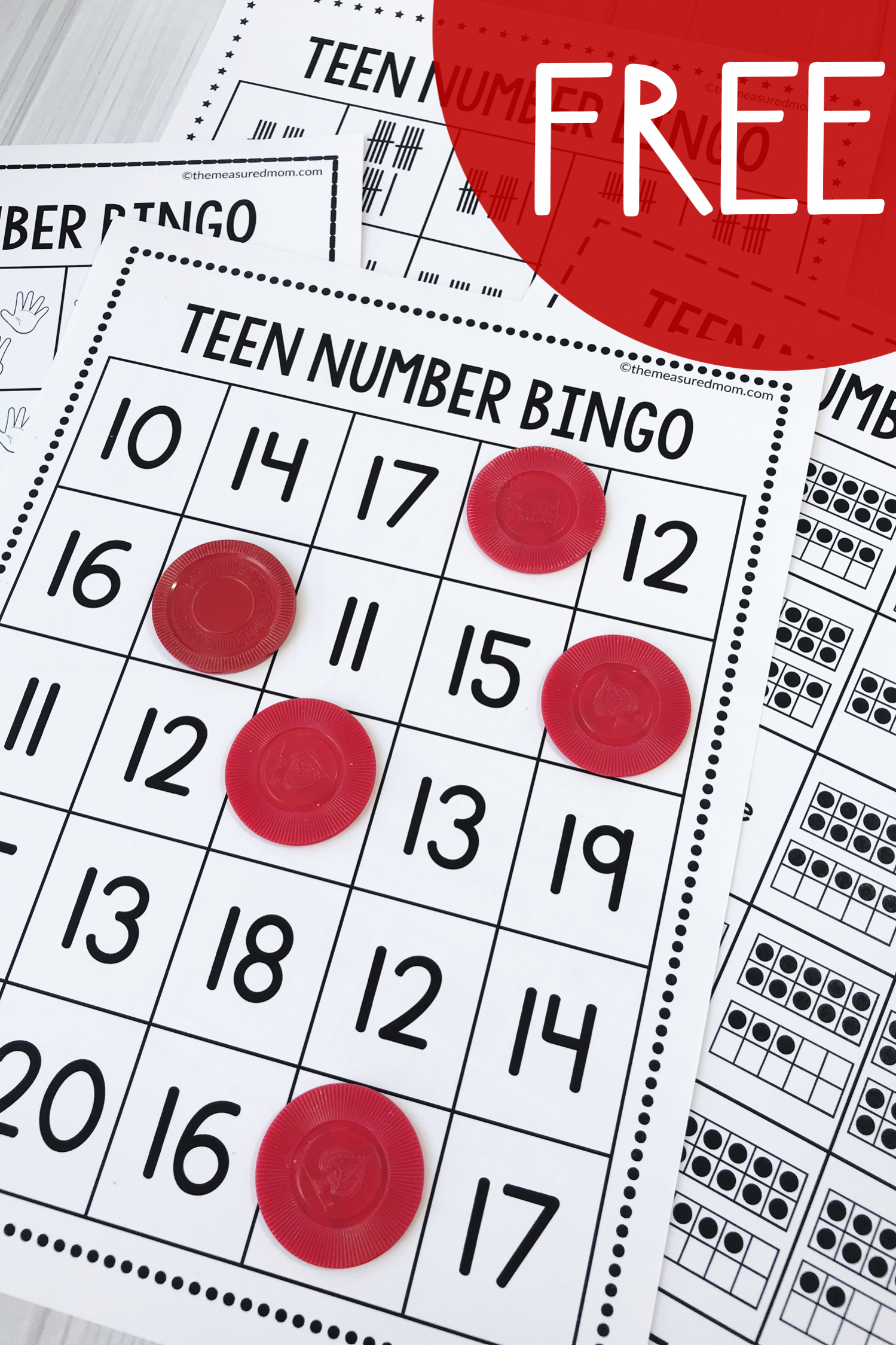 Free Teen Number Activities - Bingo! - The Measured Mom