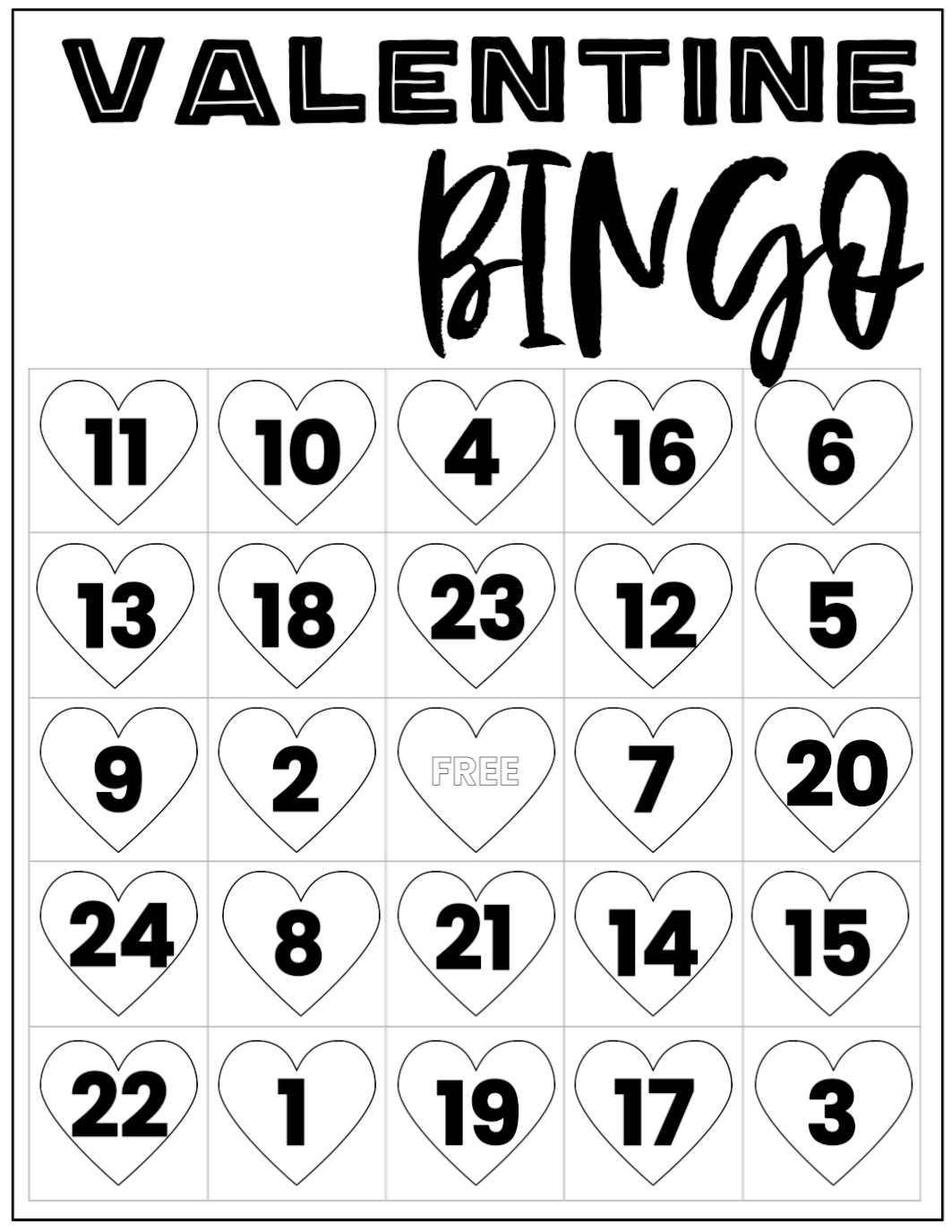 Free Valentine Bingo Printable Cards - Paper Trail Design