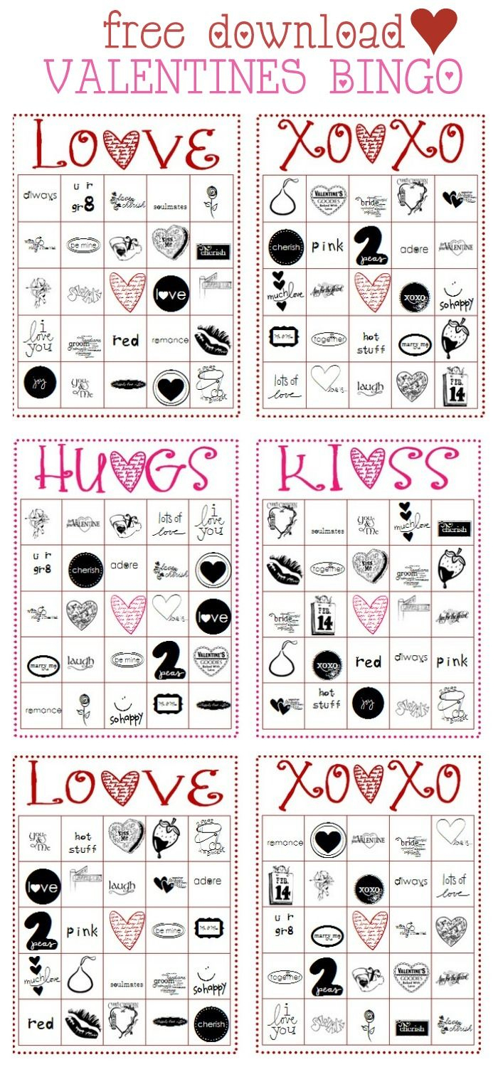 Free Valentines Bingo Cards | Valentine Bingo, Valentines