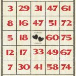Free Valentines Vintage Style Bingo Card | Vintage