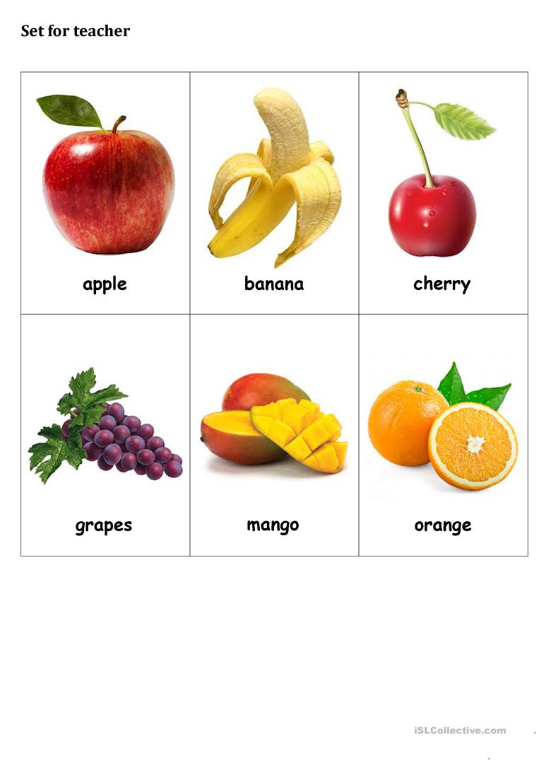 Fruit Bingo - English Esl Worksheets For Distance Learning