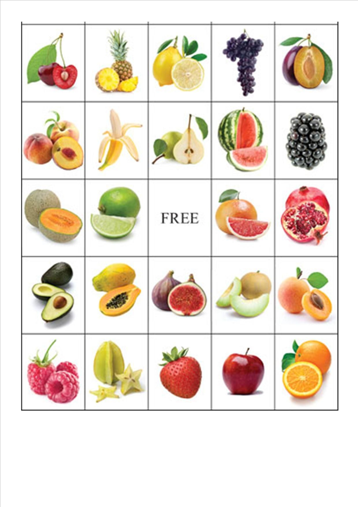 Fruit-Bingo4 (1240×1754) | Voeding, Groenten, Fruit