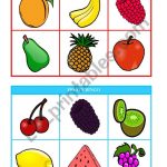 Fruits Bingo (Cards 1 & 2 Of 10) Fully Editable   Esl
