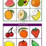 Fruits Bingo (Cards 7 & 8 Of 10) Fully Editable   Esl
