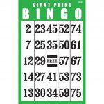 Giant Print Bingo Card  Green