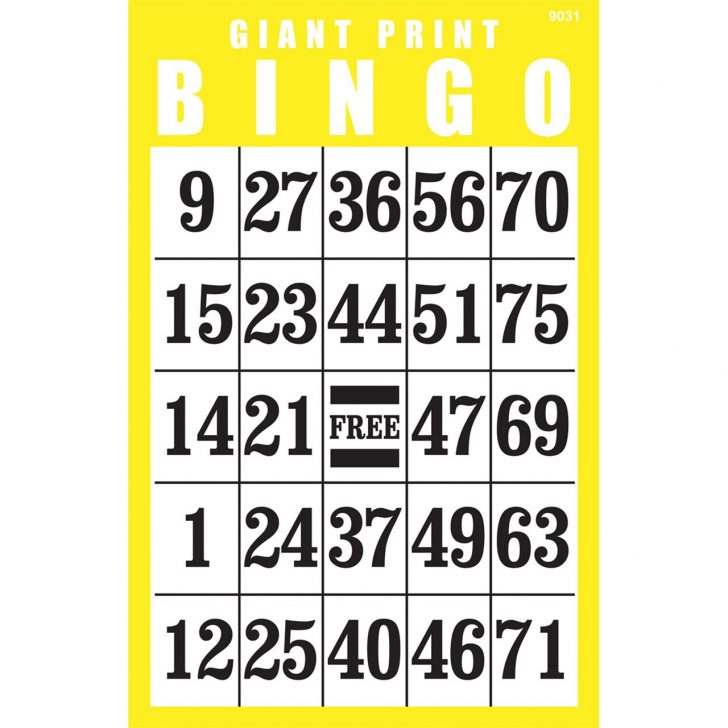 Free Printable Jumbo Bingo Cards