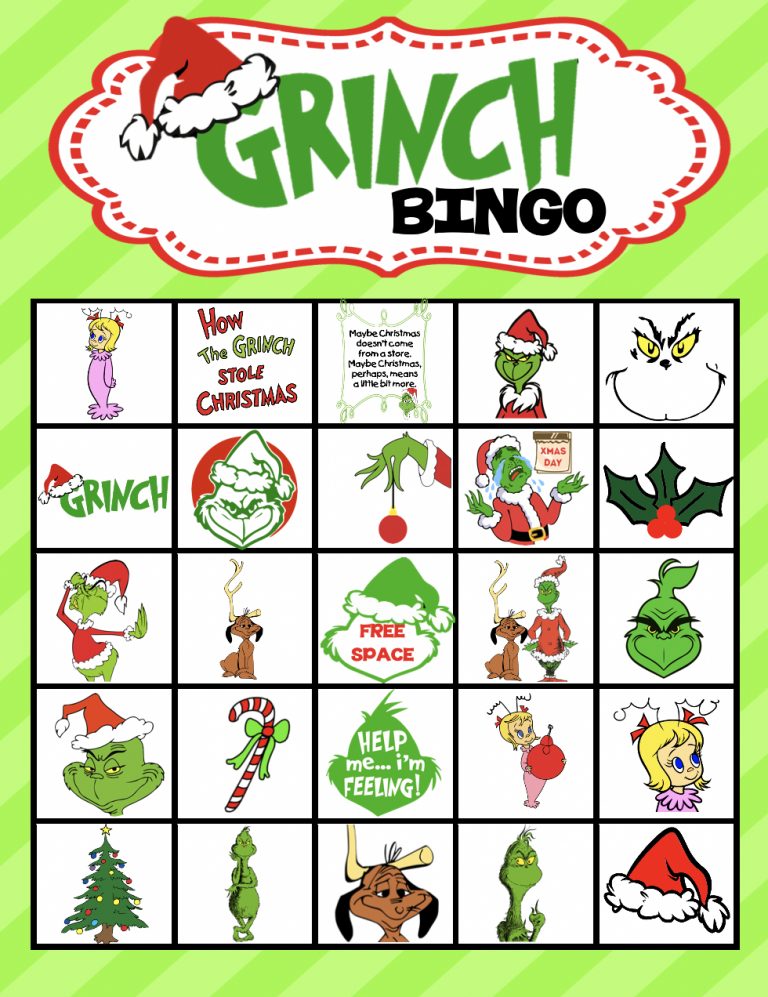 Grinch Bingo Grinch, Bingo, Bingo Cards Printable Bingo Cards