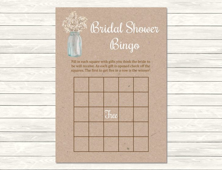 Mason Jar Bingo Card Printable Etsy