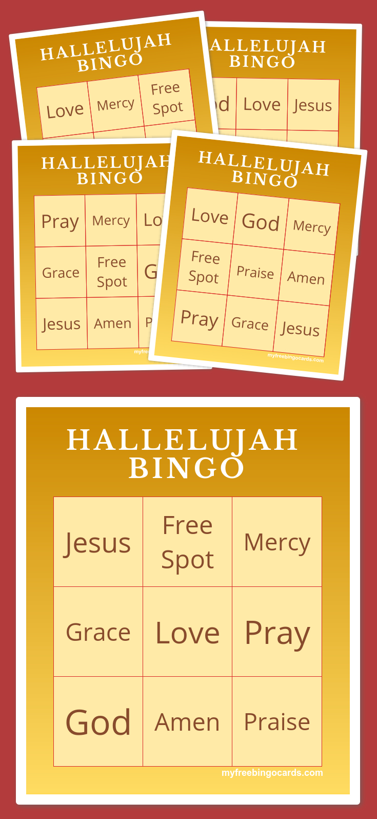 Hallelujah Bingo | Bingo Cards Printable, Free Printable