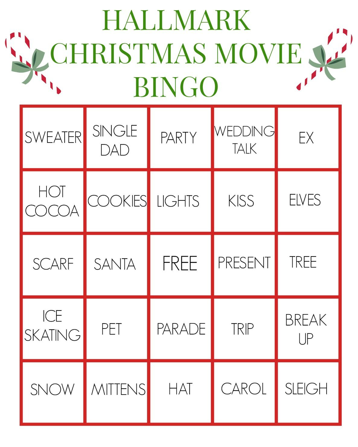 Hallmark Christmas Movie Bingo For True Fanatics | Hallmark