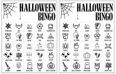 Halloween Bingo Printable Game Cards Template – Paper Trail