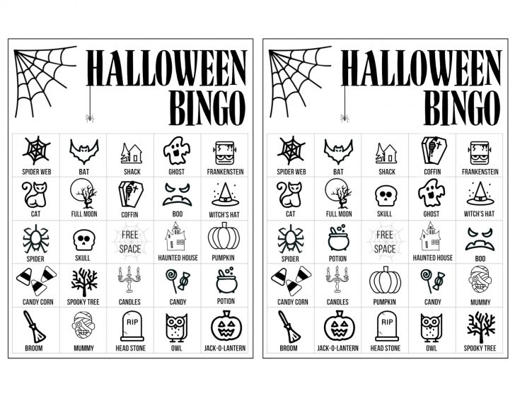 Printable Halloween Bingo Game Cards