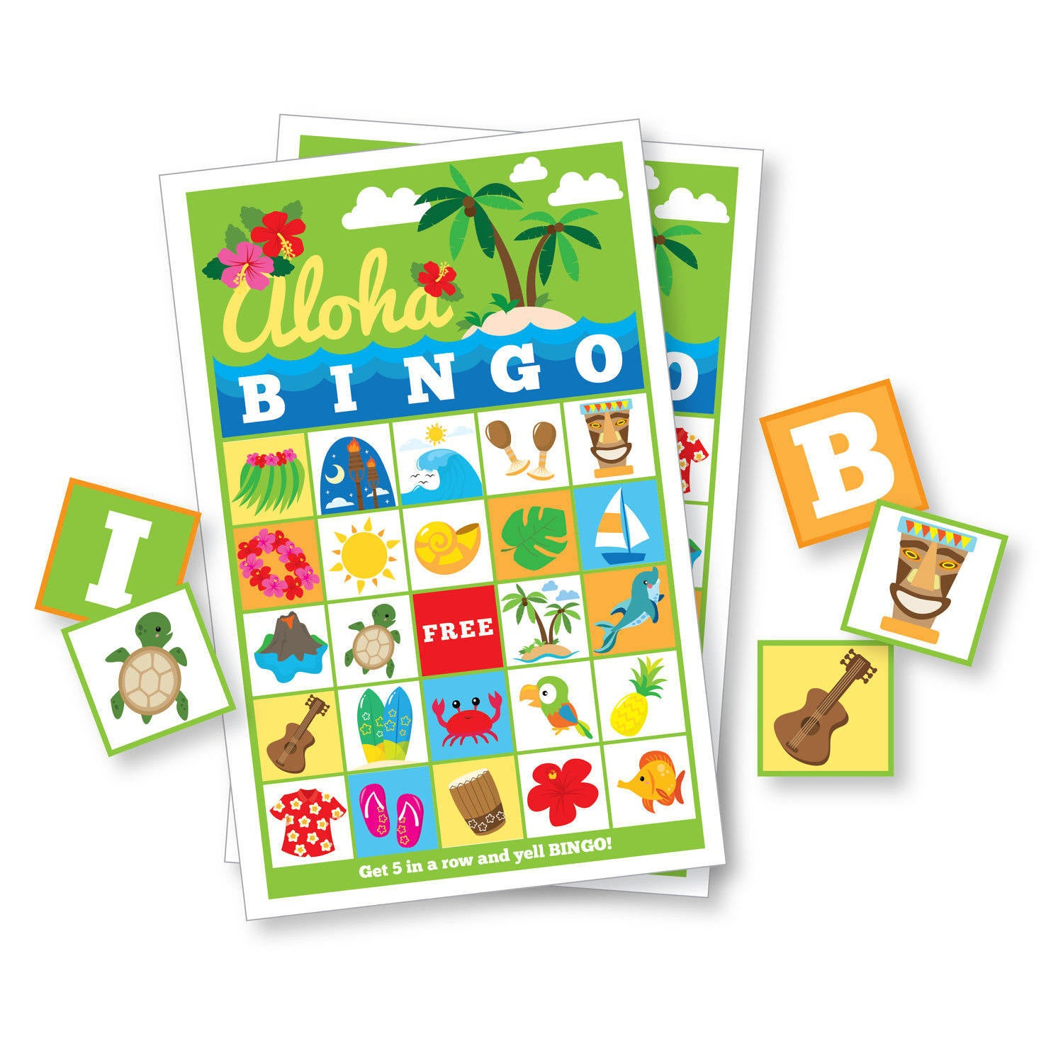 Hawaiian Bingo Game - Kid&amp;#039;s Printable Bingo Game, 60