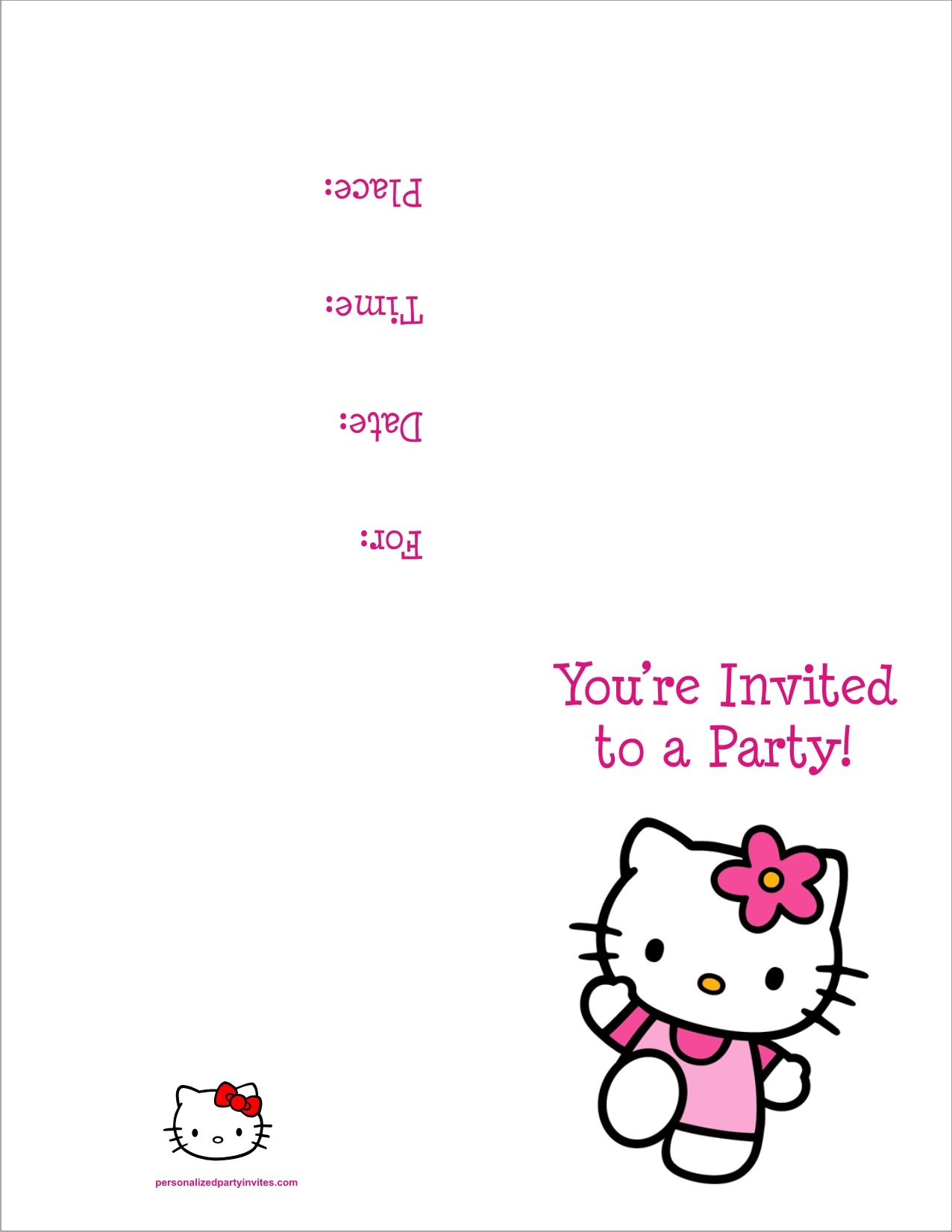 Hello Kitty Free Printable Birthday Party Invitation | Kids