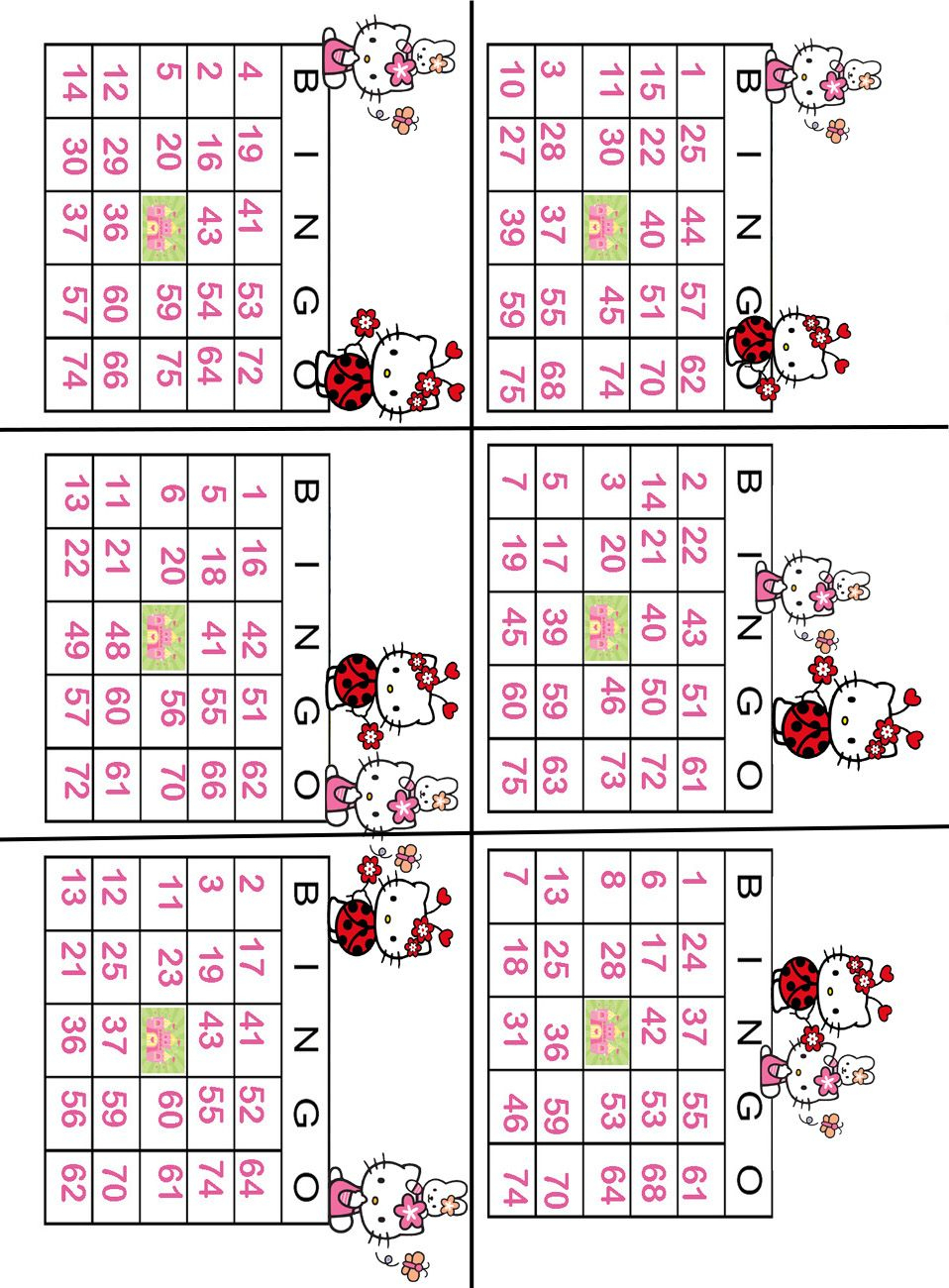 Hello Kitty Printable Bingo Game - Tombola | Hello Kitty