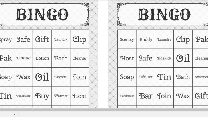 Printable Bingo Cards Scentsy