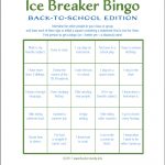 Ice Breaker Bingo: Back To School Version   Flanders Family