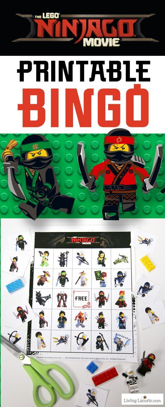 Lego Ninjago Movie Bingo - Lego Verjaardagsfeestje, Lego