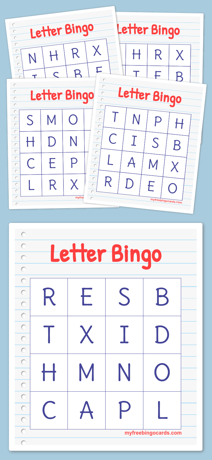 Letter Bingo | Free Printable Bingo Cards, Bingo Cards, Bingo
