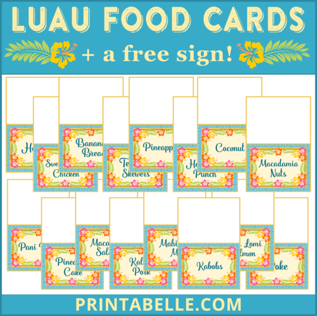 Luau Party Food (+Printables!) | Luau Party, Luau, Luau Food
