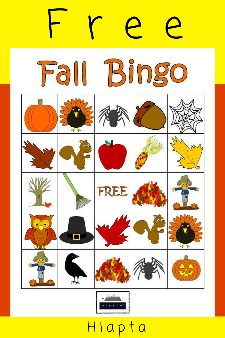 Make The Season Fun With Free Fall Bingo From Hiapta. Ten