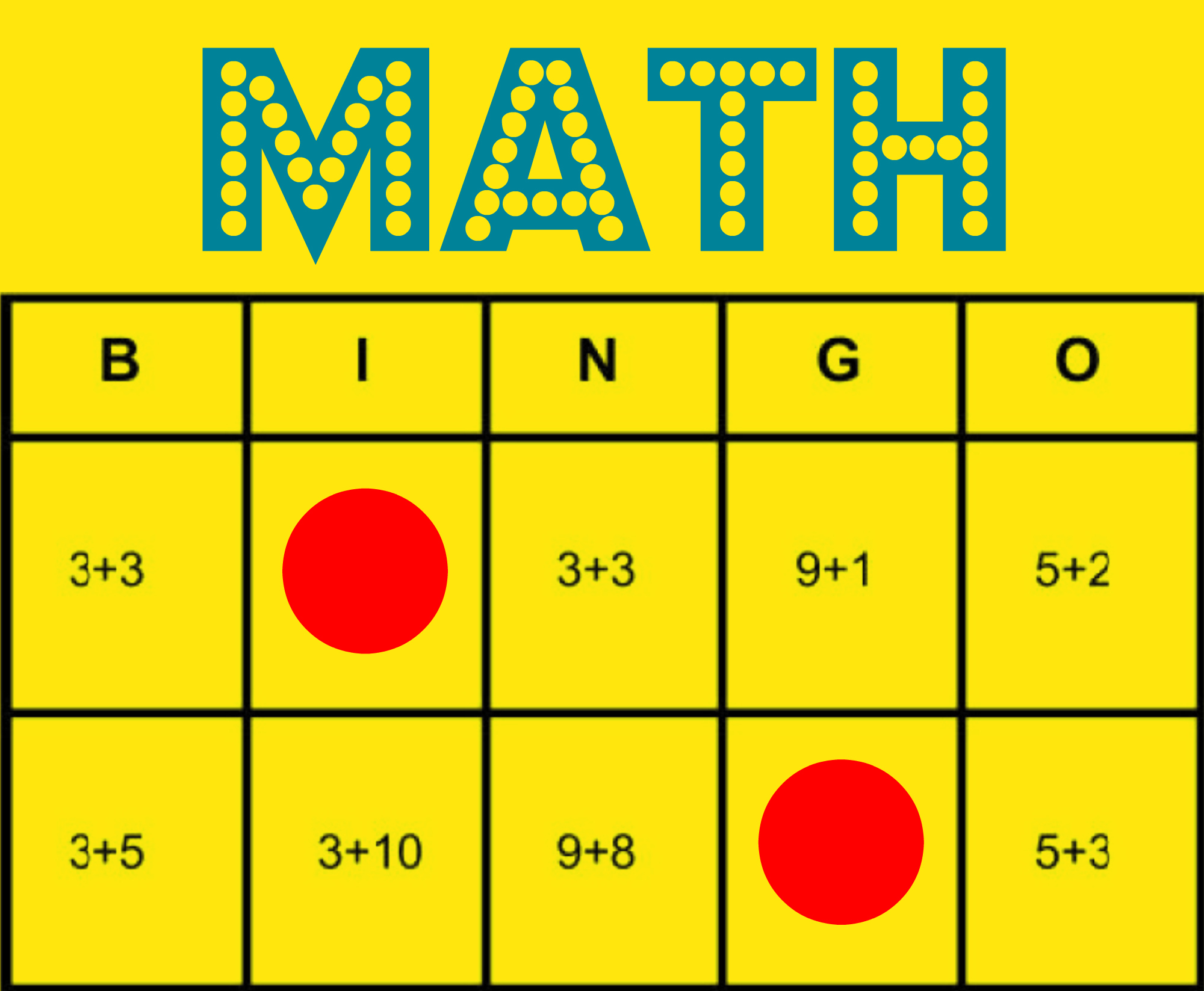 Kindergarten Math Bingo