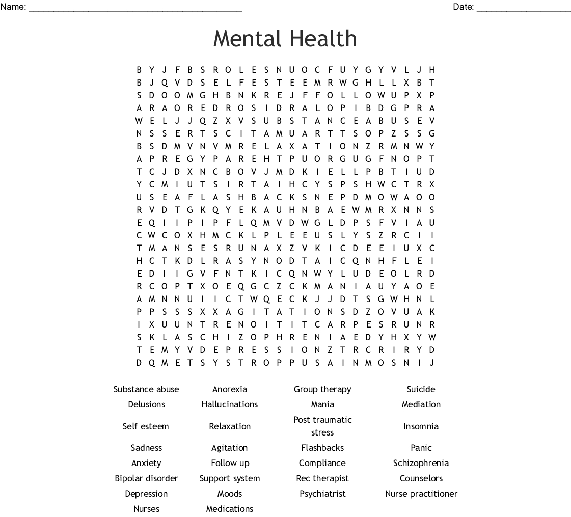 Mental Health Awareness Word Search Wordmint Word Search Printable - Vrogue