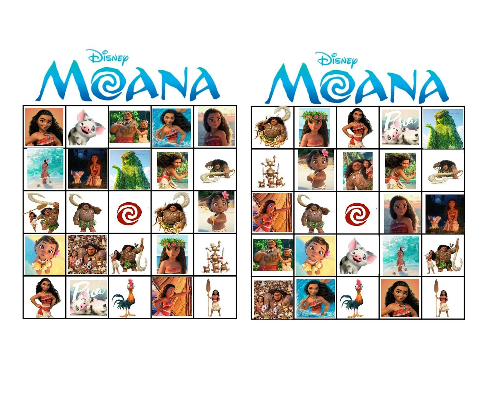 Moana Bingo | Moana, Moana Birthday Party, Moana Party