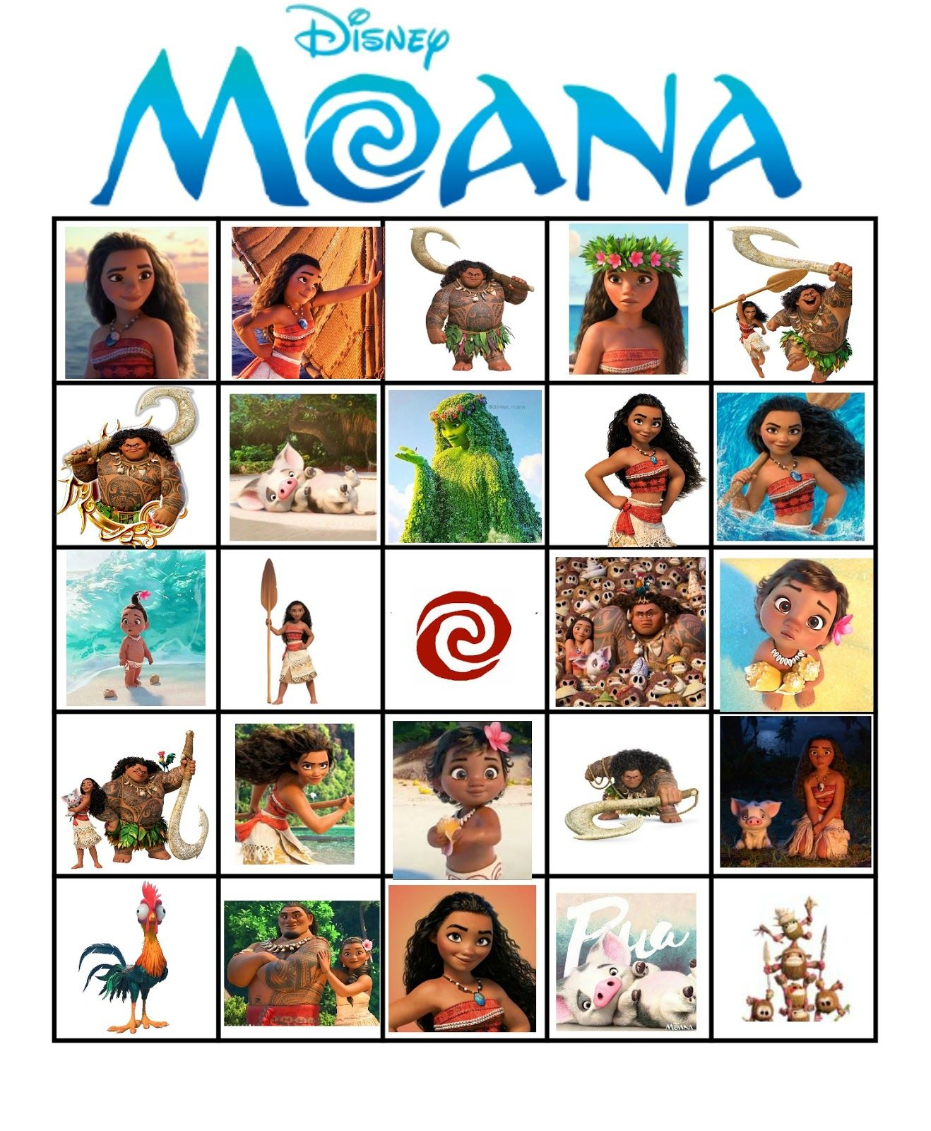 Moana Bingo | Moana, Moana Birthday Party, Moana Party