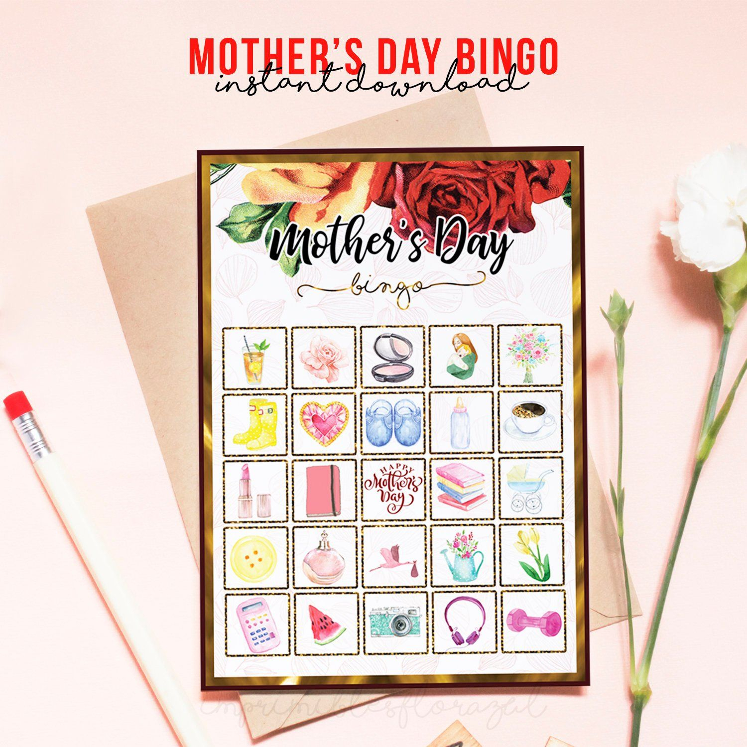 Mother&amp;#039;s Day Prints, Bingo Game In 2020 | Printable Bingo