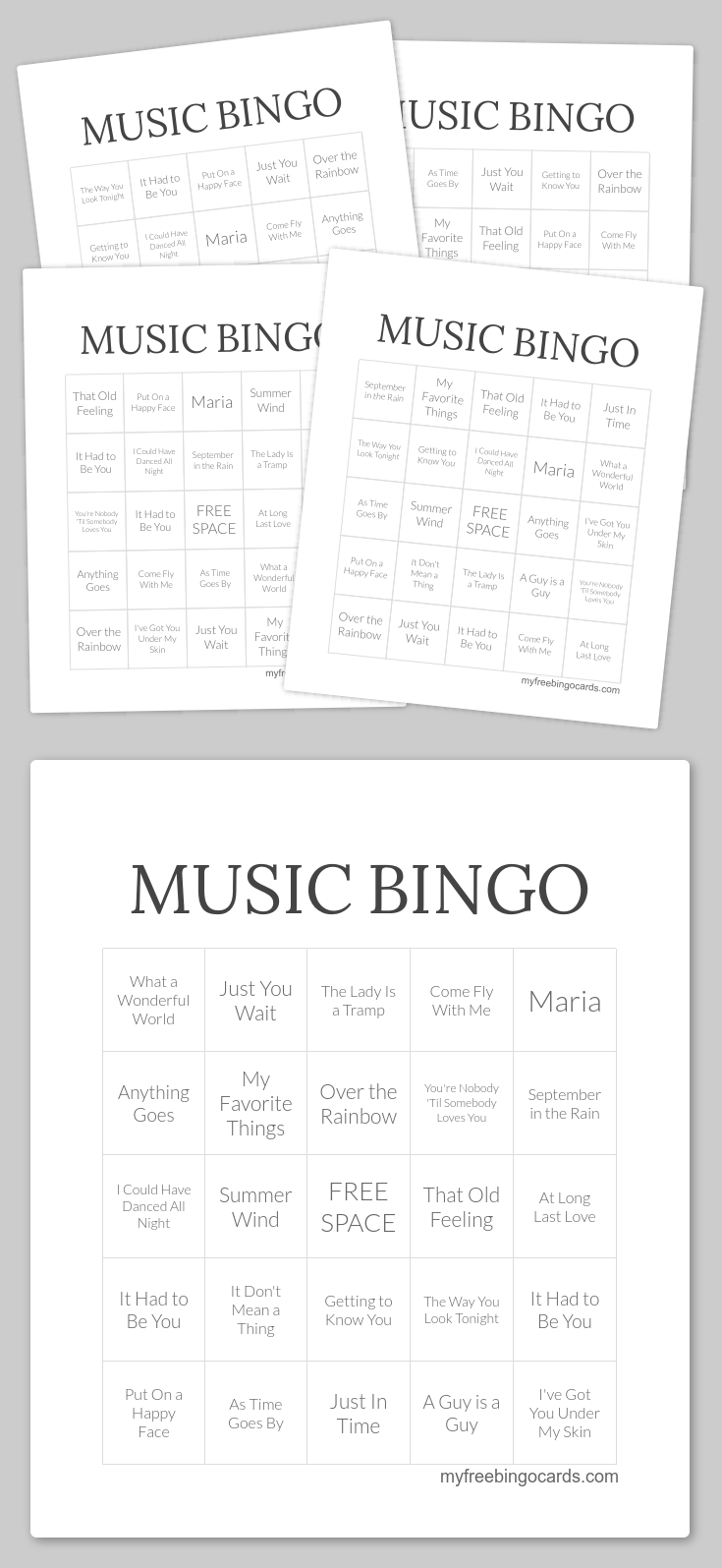 Music Bingo | Bingo Printable, Free Printable Bingo Cards