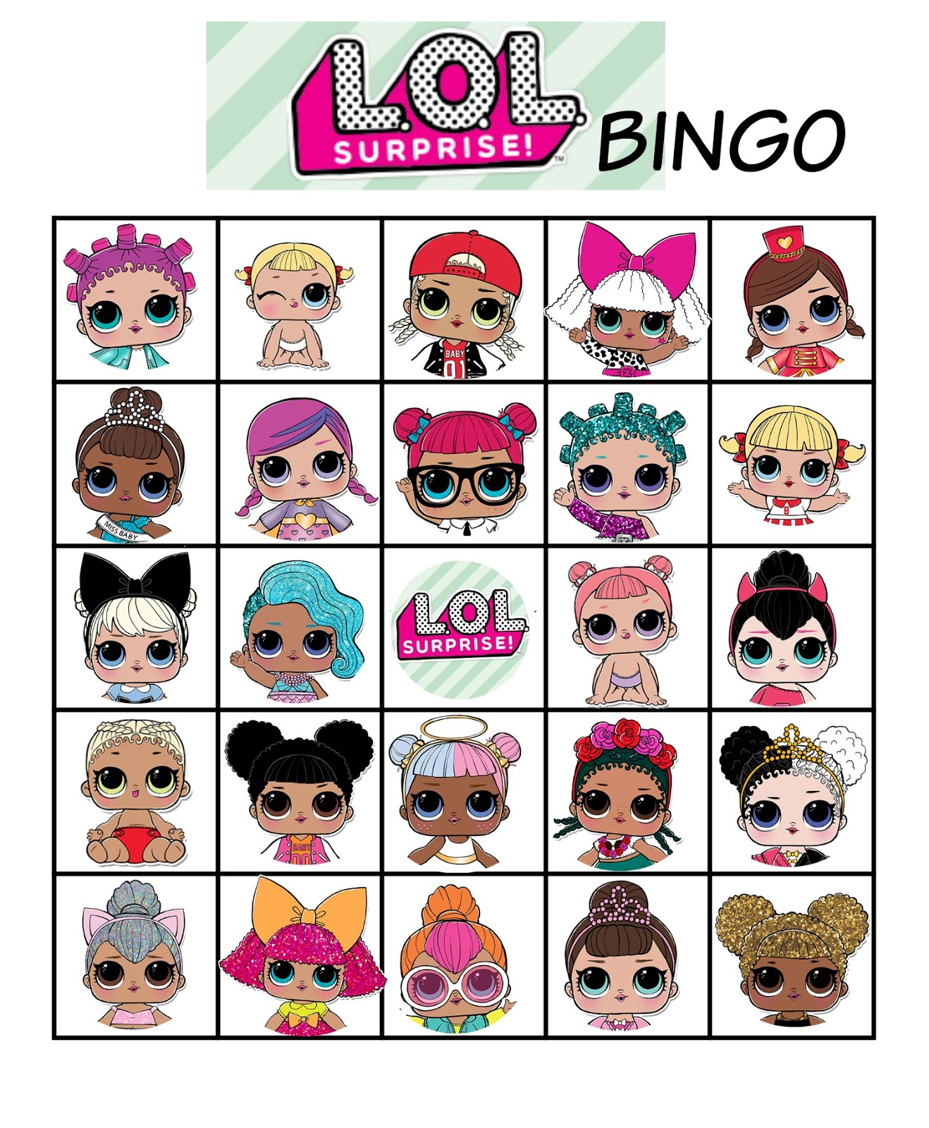 Musings Of An Average Mom: L.o.l. Dolls Bingo