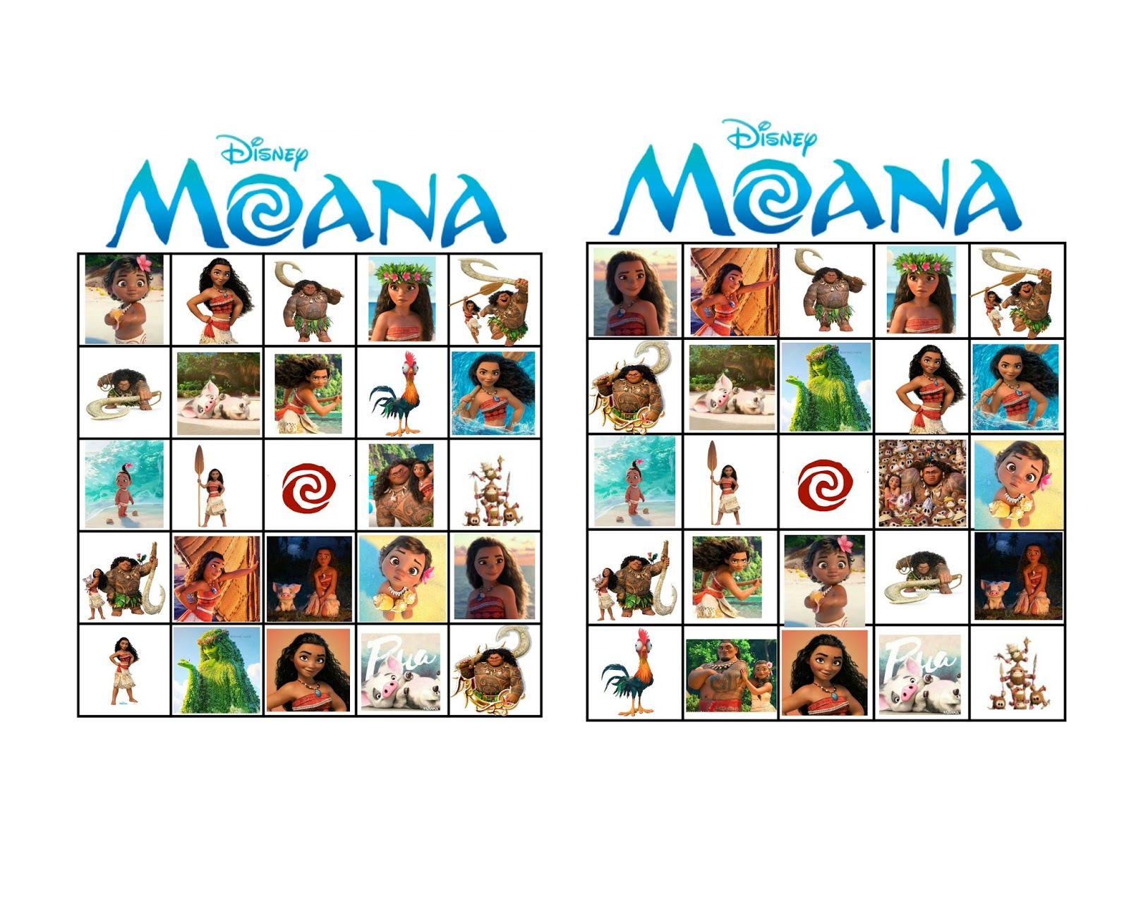 Musings Of An Average Mom: Moana Bingo