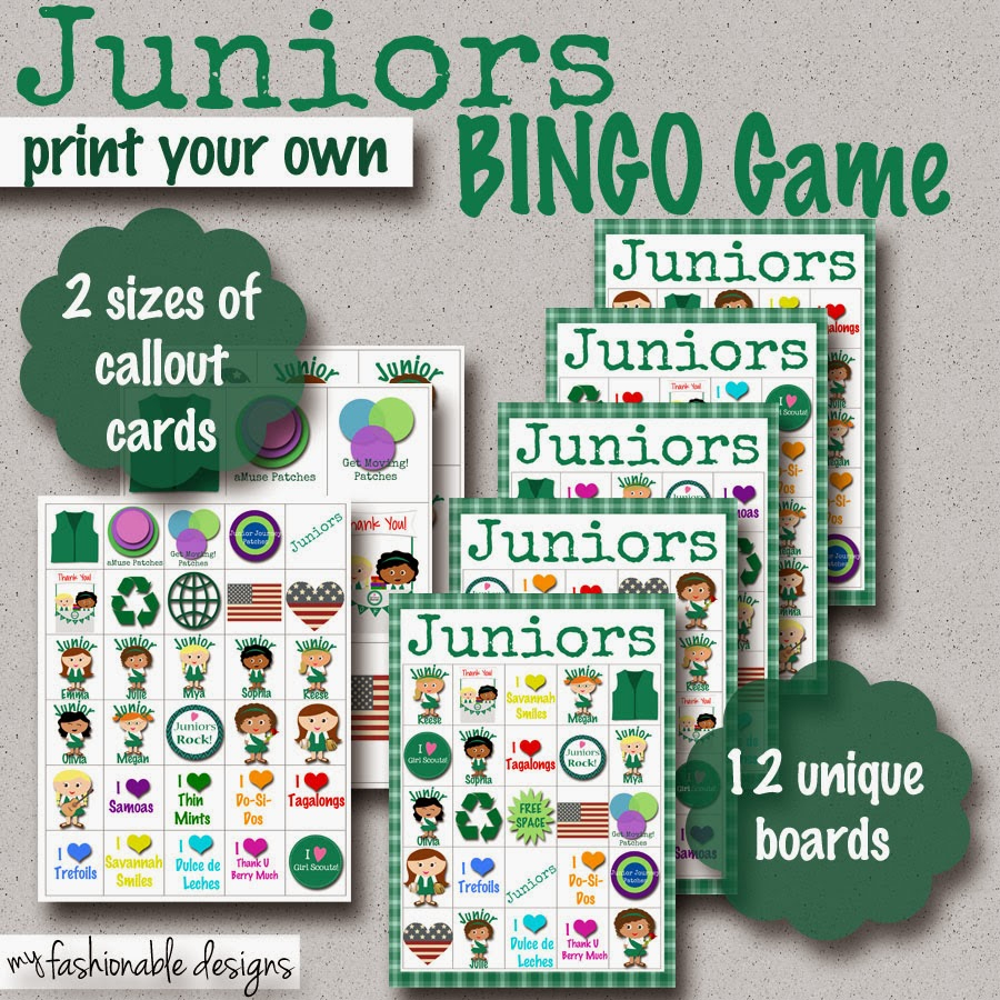 My Fashionable Designs: Girl Scouts: Juniors Bingo Game