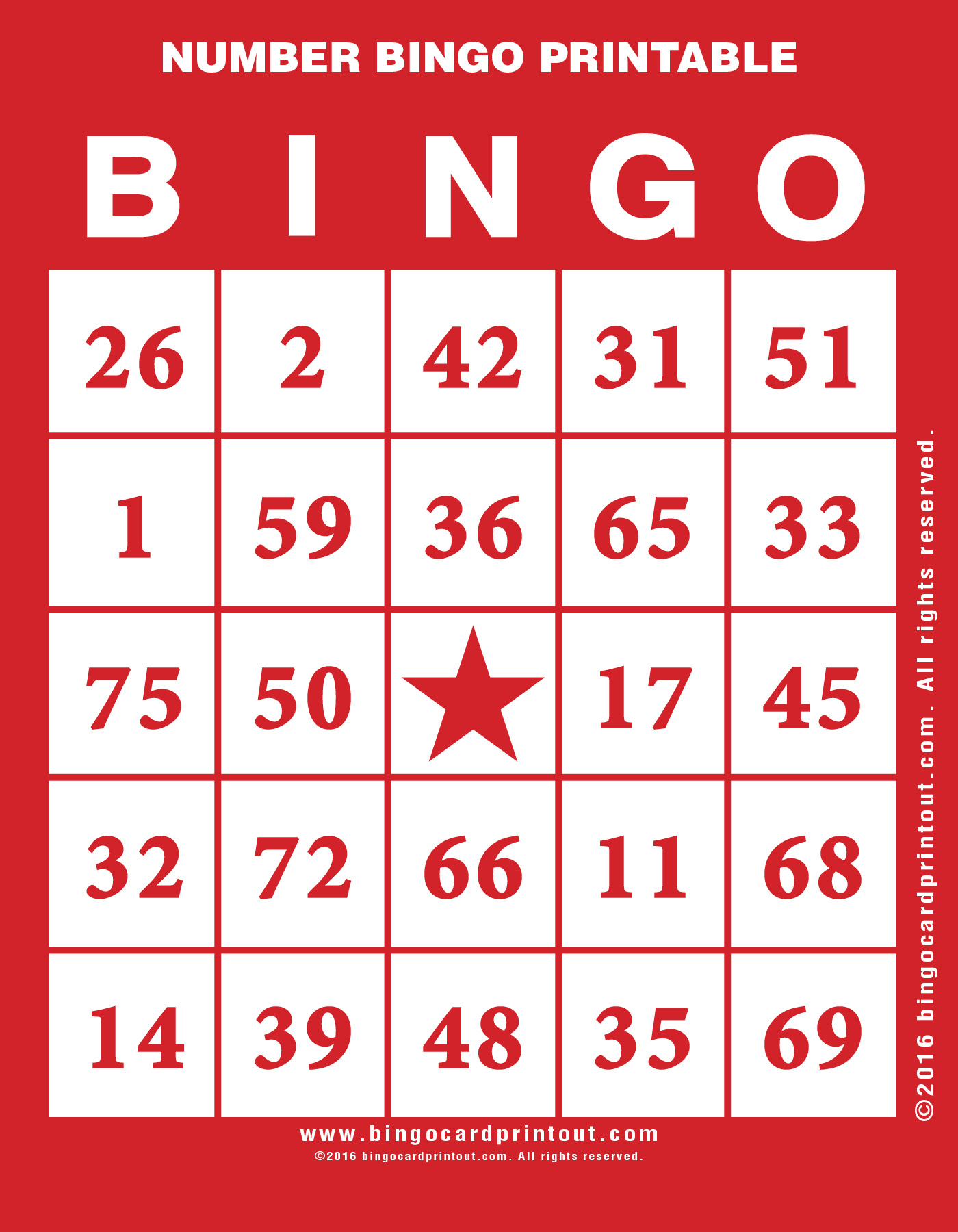 Number Bingo Printable - Bingocardprintout