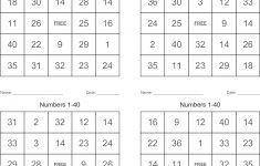 Numbers 1-40 Bingo Cards – Wordmint