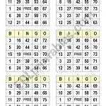 Numbers Bingo Cards   Esl Worksheetsatodude