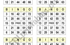 Numbers Bingo Cards – Esl Worksheetsatodude