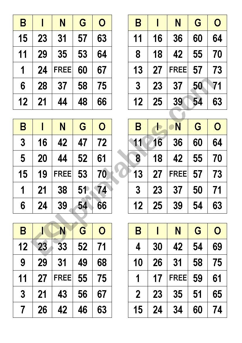 Printable Bingo Cards 1 100 | Printable Bingo Cards