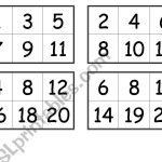 Numbers Bingo Cards (From 1 To 20)   Esl Worksheetcreguen