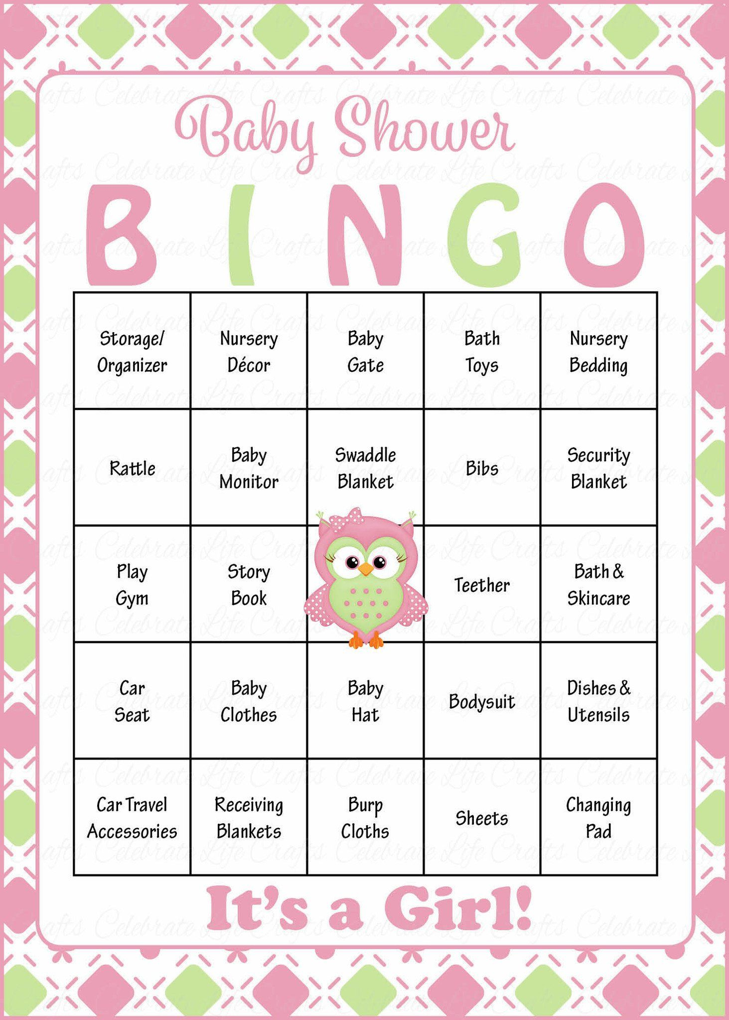 Owl Baby Bingo Cards - Printable Download - Prefilled - Baby