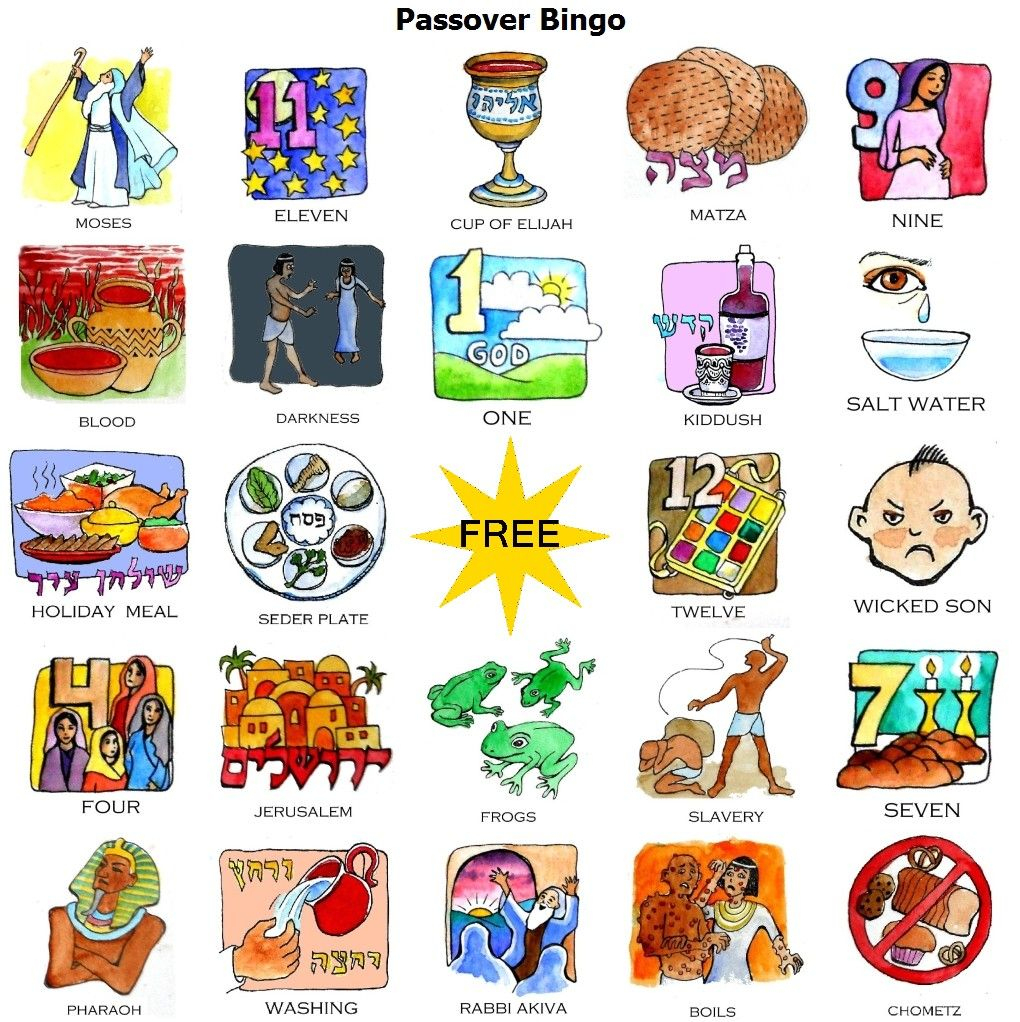 Passover Bingo Card 01 (With Images) | Passover Activities