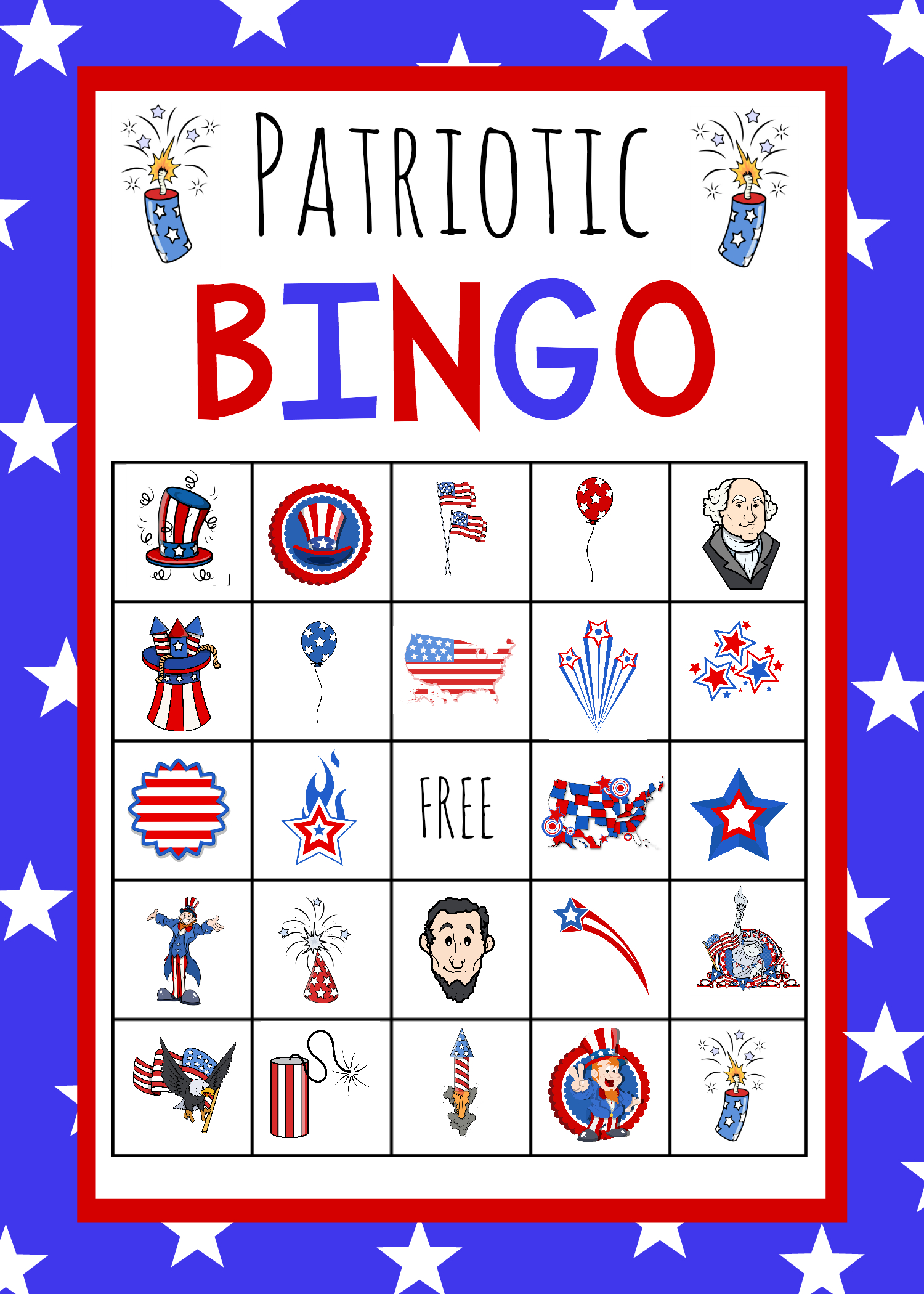 Patriotic 4Th Of July Bingo Game To Print | 4Th Of July