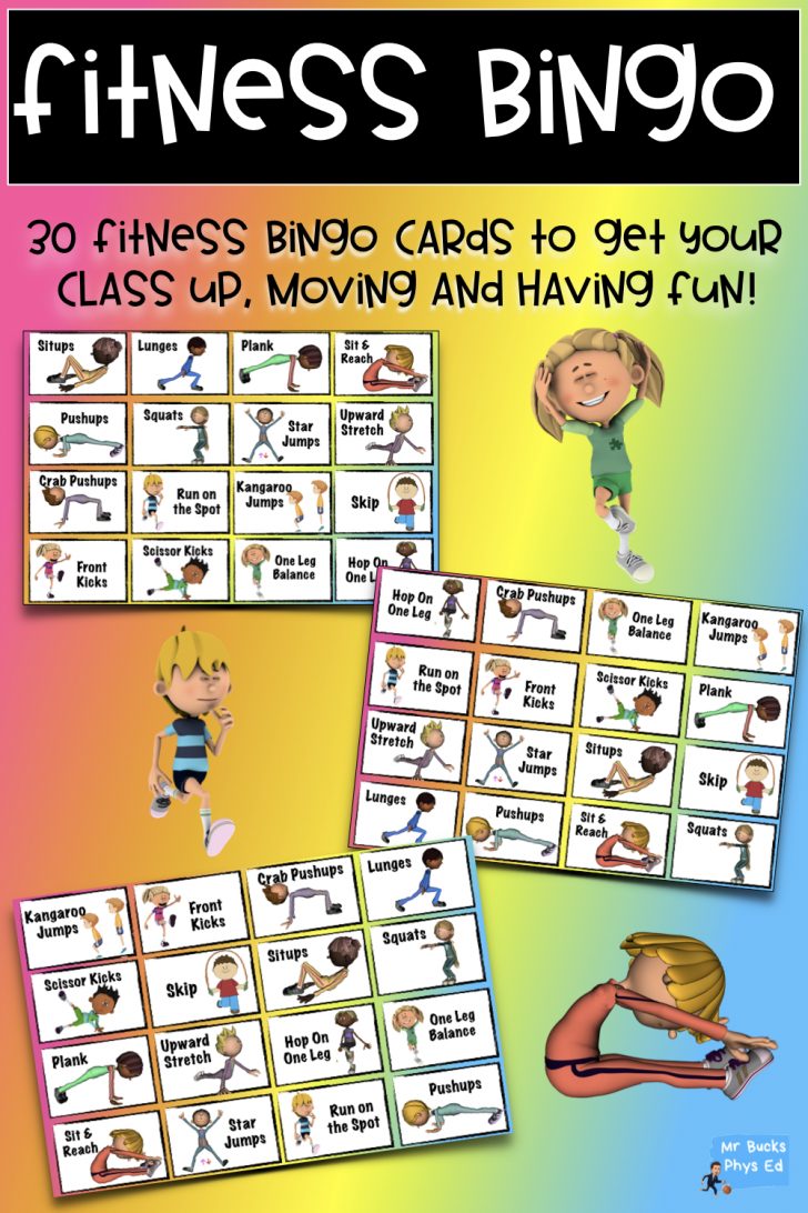 Fitness Bingo Cards Printable